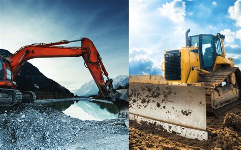 mini excavator bulldozer|difference between bulldozer and excavator.